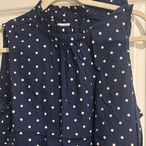 J. Crew Blue Polka Dot Tank Top